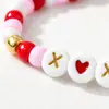 Pulseira de Miçangas Amor para Mulheres, Joias Doces Vermelhas e Rosas, Acessórios para Casal e Melhores Amigos no Atacado