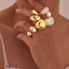 Anillo exagerado liso de acero inoxidable/cobre con circonita anillo moda para damas Hua Lanxin 237