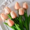 Mini Pu Plástico Tulipán Flores Artificiales Comercio Exterior Transfronterizo Flores de Seda Boda Decoración del Hogar Flores Fabricante Venta al por Mayor