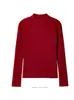 Suéter de Tricô Vermelho Retrô com Gola Redonda e Manga Longa com Peça Externa Slim Tricô Preguiçoso Novos Tops de Outono e Inverno para Mulheres