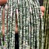Duobaosheng 5X12MM Green Dot Jade tubo de bambu Contas Contas DIY jóias acessórios de roupas Contas