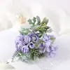 Venda Direta de Fábrica de Buquês de Flores Artificiais Estilo Nórdico, Buquê de Noiva para Casamento, Buquê de Rosas, Hortênsia, Peônia, Buquê de Rosas Artificiais