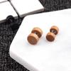 Amazon Aliexpress Hip-Hop Rock Simples Redondo Bolo Log Mogno Madeira Preta Brincos Halteres para Homens e Meninas