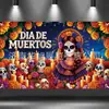 Fondo de Decoración para Festival Mexicano del Día de Muertos Transfronterizo, Fondo Fotográfico para Ambiente de Evento, Hecho a Medida, Tema Dropshipping