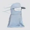Chapéu de equitação de aba longa para verão com nova máscara feminina de placa grande proteção solar ultravioleta máscara de seda gelada proteção de pescoço guarda-sol anti-sol