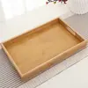 Bandeja Rectangular de Bambú Engrosada, Bandeja de Té de Bambú para Uso en Hotel, Bandeja Creativa de Madera de Bambú para Frutas y Pan