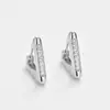 Pendientes Triangulares con Tachuelas de Diamante de Nuevo Estilo Transfronterizos, Ligeros y de Nicho, Lujo Ligero, Elegantes Pinzas para Orejas de Mujer, Estilo Europeo y Americano, Pendientes de Moda y Sencillos