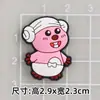 Accesorios de Dibujos Animados de Castor Rosa de PVC para Bricolaje para Fundas de Teléfono, Botellas de Agua, Piezas Decorativas, Parches para Zapatos con Agujeros