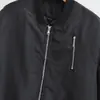 Venta al por mayor transfronteriza de chaqueta de algodón nueva moda estilo europeo y americano, elegante, con dobladillo acanalado, cuello alto y cremallera para mujer