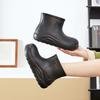 Botas de chuva de cano médio Candy Color femininas, estilo coreano, moda estudantil, botas de chuva femininas, uso externo, camping, plataforma antiderrapante, sapatos aquáticos