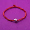 Presente Promocional Taobao Pulseira de Prata, Joia Unissex, Tornozeleira de Fio Vermelho Trançado Feita à Mão para Casais, Adequada para o Ano de Nascimento