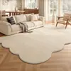 Tapete de Seda de Gelo Sala de Estar Estilo Creme Cor Sólida Simples Alto Padrão Sem Lavagem Limpável Baixa Manutenção Verão Tapete Fresco Tapete de Chão Antiderrapante