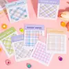 Notas Adhesivas Cuadriculadas Lindas y Frescas para Niñas, Pegatinas para Decoración de Diarios DIY, Notas de Recado Portátiles