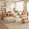 Sofá de tela de celebridad de Internet italiana, sala de estar, estilo crema, apartamento pequeño, tecnología de tela, sofá esquinero recto, combinación