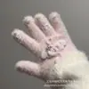 Nuevos Guantes Lindos con Alas de Nota Musical y Moño para Mujer Invierno Alto Valor Versión Estudiante Calentamiento para Ciclismo Protección contra el Frío Versátil