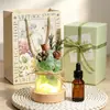 Kit de presente de aromaterapia sem fogo com óleos essenciais, apresentando uma pedra difusora, fragrância de cristal, uma luminária noturna romântica, e perfeito como presente de aniversário ou um presente atencioso para uma amiga.