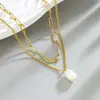 Colgante de Perla Estilo Francés No Descolorante para Mujer Moda de Nicho Versátil Simple Cadena para Clavícula No Descolorante Joyería de Lujo Ligero