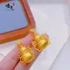 Nova Colar Pingente de Cabaça com Laço Dourado Escovado Vietnamita com Design Vazado de Strass Colar Versátil