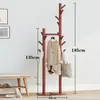 Perchero de madera maciza para la sala de estar, colgador de ropa y bolsos de pie, estante de almacenamiento de ropa simple y moderno estilo rama de árbol para el hogar y el dormitorio