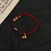 Pulseira tecida estilo nacional ~ pulseira de borboleta e lótus tecida à mão da moda nova onda nacional chinesa corda de mão atacado