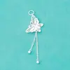 Plata de Ley S925 Seiko Plata Lisa Estilo Chino Calado Mariposa Borla Colgante DIY Collar Pendientes Accesorios de Plata Material