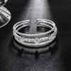 Pulsera europea y americana de lujo de una sola fila con diamantes completos, incrustación de circonitas, pulsera de cadena con garra, pulsera abierta, joyería al por mayor