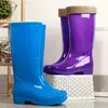 Botas de lluvia de caña alta para mujer sin forro secado rápido zapatos de agua Zapatos de trabajo para exteriores de cuatro estaciones estilo coreano impermeables antideslizantes resistentes al desgaste botas de lluvia