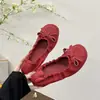 Zapatos de cuero con pajarita retro, sandalias Mary Jane de corte bajo, zapatillas tipo rollo de huevo de color liso para verano, bailarinas