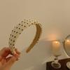Diadema de esponja negra plisada de lunares para mujer, todo partido, para exteriores, retro, para lavarse la cara, celebridad de Internet, 2021, Nuevo pasador