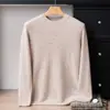 100% Caxemira Outono 2026 Manga Longa Gola Redonda Masculino Malha 7 Fios Dupla Camada Espessada Moda Versátil Casual Estilo Simples