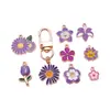 Pendente Gotas de Óleo Flor Roxa Sonhadora Margarida Tulipa Rosa Lírio Brincos Pulseira Acessórios de Joia DIY Atacado