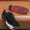 Zapatos de cuero de tres articulaciones primavera y otoño ropa formal de negocios moda sin cordones unidad de caña baja con zapatos de cuero