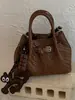 Bolsa de Mão Feminina de Alto Valor Nova Outono 2026 Transfronteiriça, Bolsa Saco Simples e Fashion com Padrão Trançado, Bolsa de Ombro Transversal