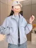 Chaqueta Cortavientos Casual para Mujer Estilo Europeo Popular, Nueva para Primavera y Otoño 2025, para Tallas Pequeñas, Versátil y Elegante en Colores Lisos