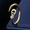 Anillo Abierto de Moda Estilo Europeo y Americano, Zirconia Simple Microincrustada, Diseño de Nicho, Anillo Versátil de Gama Alta