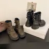 Botines estilo Martin gruesos para mujer, moda versátil otoño 2026, botín corto con diseño de pierna apilada