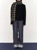 Abrigo de lana 100% FROMMTO, corte ajustado corto, cuello alto, chaqueta de lana negra, invierno