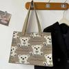 Bolsa de ombro houndstooth de alta qualidade 2025 nova moda bolsa de tricô grande capacidade bolsa tote portátil varejo atacado