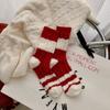 Calcetines de terciopelo australiano rojo cálido para el año de vida otoño e invierno gruesos forrados de vellón para dormir calcetines para el hogar calcetines de piso medias mujer
