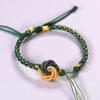 Pulseira de Corda Trançada Cultural e Criativa Feita à Mão Produto Semiacabado, Pode Ser Enfiada com Contas, Nó Mandala, Jóia Fivela da Paz Dourada Estilo Chinês
