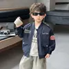 Chaqueta de Béisbol de Otoño para Niños 2026 Nuevo Estilo Fresca Versión Coreana Chaqueta de Motocicleta para Niños Top de Primavera y Otoño para Niños Pequeños