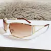 Estilo Sexy Y2K Deseo Puro Gafas de Sol para Ciclismo de Exterior para Mujer Sentido Tecnológico Gafas de Sol con Corte Metálico Gafas de Sol para Montañismo
