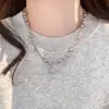 Exquisito Collar Redondo de Cubos de Azúcar y Perlas para Mujer, Lujo Ligero, Diseño de Alta Gama, Moderno y Versátil, Collar para Clavícula Finamente Elaborado