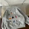 Moletom infantil de algodão puro, moderno, com desenho animado, estiloso, versão coreana, para primavera e outono, corte solto, para meninos, top casual
