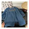 Ropa Nueva de Primavera y Otoño para Niños: Vestido de Mezclilla Suave Bordado para Niñas, Falda Linda de Manga Larga, Estilo Coreano, Moderno y Versátil