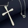 Temu AliExpress Joyería europea y americana chapada en plata 925 46CM de largo colgante de cruz collar de cadena delgada suministro en stock