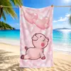 Toalla de Baño Infantil de Cerdo Rosa de Dibujos Animados Linda Transfronteriza Microfibra Estampado Digital Toalla de Playa de Cerdo Rosa