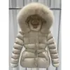 Chamarra acolchada estilo coreano, cuello de pelo suave, cintura ceñida, abrigo de algodón con plumón, ropa de abrigo de invierno, chamarra gruesa de algodón, nueva versión coreana, ropa de algodón para mujer