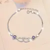 Pulsera Transfronteriza de Plata de Ley S925 Dulce Amor Corazón a Corazón Accesorios Joyería Joyería de Mano de Moissanita de Alta Gama Venta al por Mayor