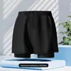 Calções de banho masculinos para adultos para corrida, camada dupla, corte solto, roupa de banho tamanho grande, calções de banho para fontes termais, calções de banho masculinos de camada dupla